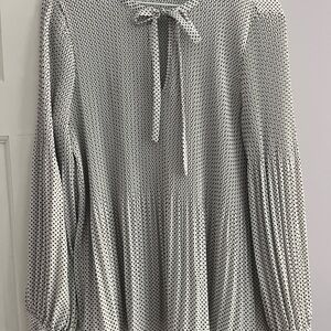 White and Black Polka dot Adriana Papell Top